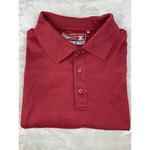 Cutter & Buck Red Dry Tec Long Sleeve Men's Golf‎ Polo Shirt Size Large
